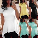 9 Colors S-4XL Celmia Plus Size Blusas 2018 Spring Tops Women Short Sleeve Blouse Sexy Tunic Peplum 