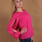 Hot Sale Fashion Plus Size Multi-style Women\'s Solid Loose O-Neck Chiffon Shirt  Long Sleeved  Cand