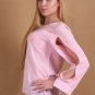 Hot Sale Fashion Plus Size Multi-style Women\'s Solid Loose O-Neck Chiffon Shirt  Long Sleeved  Cand