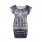 EIFFTER Summer Women Dress New Casual Ladies O-neck Short Sleeve Print Sexy Mini Bodycon Dresses Plu