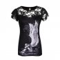 Plus Size 5XL Summer Women T-Shirt Short Sleeve O Neck Print Skull Female Tops Bodycon Slim Fit Rock