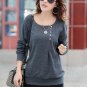 Blouse Women blouses Winter Top BTS 2018 With Buttons Long Sleeve O-neck Cotton Loose Shirt Batwing