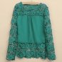 Plus Size 4XL 5XL 2015 new Spring Autumn  women long-sleeved chiffon blouse hollow flower Lace Blous