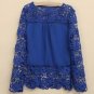 Plus Size 4XL 5XL 2015 new Spring Autumn  women long-sleeved chiffon blouse hollow flower Lace Blous
