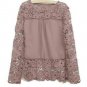 Plus Size 4XL 5XL 2015 new Spring Autumn women long-sleeved chiffon blouse hollow flower Lace Blous