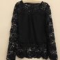 Plus Size 4XL 5XL 2015 new Spring Autumn women long-sleeved chiffon blouse hollow flower Lace Blous