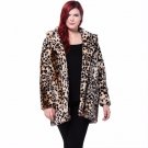 Plus Size Leopard Print Side Pockets Fur Women Fashion Long Sleeve Top Vintage Elegant Warm Coat Out