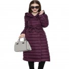New 2017 Winter Thin White Duck Down Coat Women Slim Long Sleeve Hooded Plus Size Warm Parkas Ultral