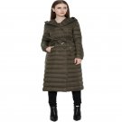 Thin White Duck Down Jacket Mujer 2017 New Women Slim Belt Medium Long Hooded Long Sleeve Plus Size 