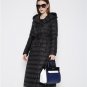 Thin White Duck Down Jacket Mujer 2017 New Women Slim Belt Medium Long Hooded Long Sleeve Plus Size