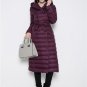 Thin White Duck Down Jacket Mujer 2017 New Women Slim Belt Medium Long Hooded Long Sleeve Plus Size