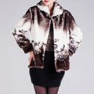 Ukraine Women faux fur coat poncho fourrure Plus Size 2XL 3XL 4XL fur collar printed floral basic co