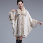 Winter Warm Big Soft Fur Collar Women Coat Faux Rabbit  Fur Women Cape Knitted Loose Woman Fur Coat 