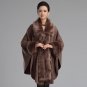 Winter Warm Big Soft Fur Collar Women Coat Faux Rabbit  Fur Women Cape Knitted Loose Woman Fur Coat 