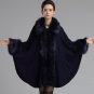 Winter Warm Big Soft Fur Collar Women Coat Faux Rabbit  Fur Women Cape Knitted Loose Woman Fur Coat 