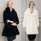Ukraine Women long faux fur coat poncho fourrure Plus Size 2XL 3XL black Gothic basic coat fur colla