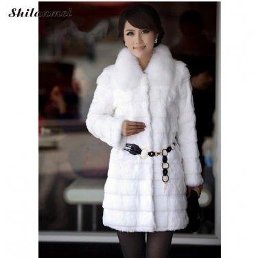 Faux Fur Coat Long Plus Size Fur Ostrich Coat Belt for Women Sheepskin 2017 HOT Women\'s Winter Warm