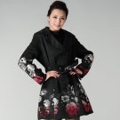 New women winter Fashion Printing Trench Coat Rose Jacquard Double Breasted Slim Trench Women\'s Out
