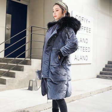 Korean style 2017 new loose winter clothing warm outwear padded jacket plus size solid bread coat nt