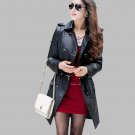 Leather Jacket Women Top Fashion 2017 Plus Size Slim Dual Use PU Removable Ladies Faux Synthetic Lon
