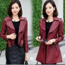 Women High Quality black leather jacket Plus Size Fashion leather Clothes womens leather trench coat