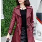 Women High Quality black leather jacket Plus Size Fashion leather Clothes womens leather trench coat