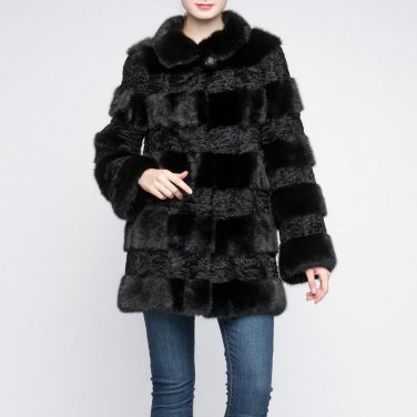 S-4XL plus size winter new imitation fox fur stitching coat Middle East luxury women\'s faux fur jac