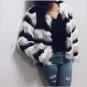 Winter Plus Size Fashion Tops Women Imitation Fur Coat Wave Pattern Patchwork Short Fur Coats Outwea