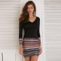 Ladies Womens Striped Maxi Boho Long Sleeve Dress Evening Party Dress