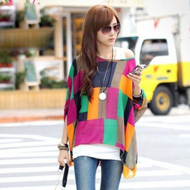 clothes  Batwing Dolman Sleeve Chiffon Boho Loose blusas feminino