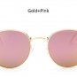 Classic Vintage Small Round Sunglasses Retro Men Women Brand Designer Metal Pink Mirror Sun Glasses
