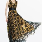 Floral See-Through V-Neck Women\'s Maxi Dress (Plus Size Available)