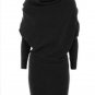 Pure Color Turtleneck Long Sleeve Women\'s Sweater Dress
