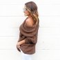 Knit Crochet Women Sweater Long Sleeve Turtle Neck Loose Oversize Top Plus Size Large Seaters WS402Z