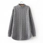 plus size Criss-Cross winter women pullovers black 2017 Turtleneck Knitted casual ladies oversize sw