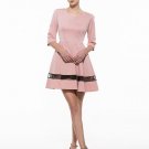 Solid Color Round Neck Half Sleeve Women\'s Day Dress (Plus Size Available)