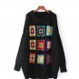 Boho Women Sweater 2017 Winter Lattice Floral Crochet Drop Shoulder Pullovers Casual Warm Knitted Ch