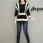 Oversize M-5XL WomenSiz Knitted Tops New Autumn Korean Ladies Casual Loose Three Quarter Slit Oversi
