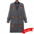 Plus Size Long Cardigan Sweater Coat 4Xl 5Xl Women Korean Sweaters Autumn 2017 Tricot Marled Knitwea