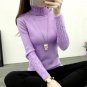 2017 women\'s Autumn Winter wool sweaters plus size ladies turtleneck knitted pullovers female white