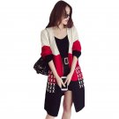 Long Cardigan Female 2017 Autumn Winter Plus Size Patchwork Cardigan Women Sweaters Oversized Women\