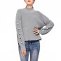 2017 Plus size Women Autumn winter Beading Sweaters turtleneck Solid color Loose Fashion Pullovers w