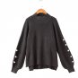 2017 Plus size Women Autumn winter Beading Sweaters turtleneck Solid color Loose Fashion Pullovers w
