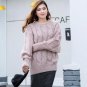Women Loose Sweaters And Pullovers Autumn Winter Long Lantern Sleeve Orange Pink Blue Solid Color Pu