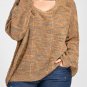 Plus Size Cut Out Neck Drop Shoulder Ripped Long Deed Yellow Oversized Sweater Casual Autumn Thick S