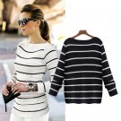 Yibaka 5XL 4XL 2017 Plus Size Women sweater tops autumn and winter fashion full sleeves striped slas