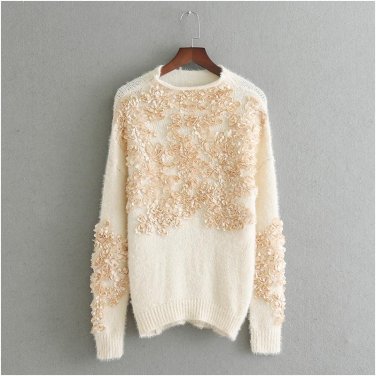 NYMPH Pull Femme 2017 Autumn Winter Women Sweaters And Pullovers Faux Fur Mink Cashmere Knitting Swe