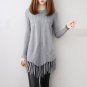 2017 Winter fashion ladies cute pullover Sweater beaded tassels asymmetrical basic sweaters O neck p