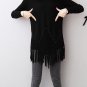 2017 Winter fashion ladies cute pullover Sweater beaded tassels asymmetrical basic sweaters O neck p
