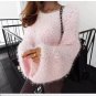 Soild Loose Cashmere Sweater O-neck Flare Sleeve Plus Size Women Sweaters And Pullovers Casual Winte